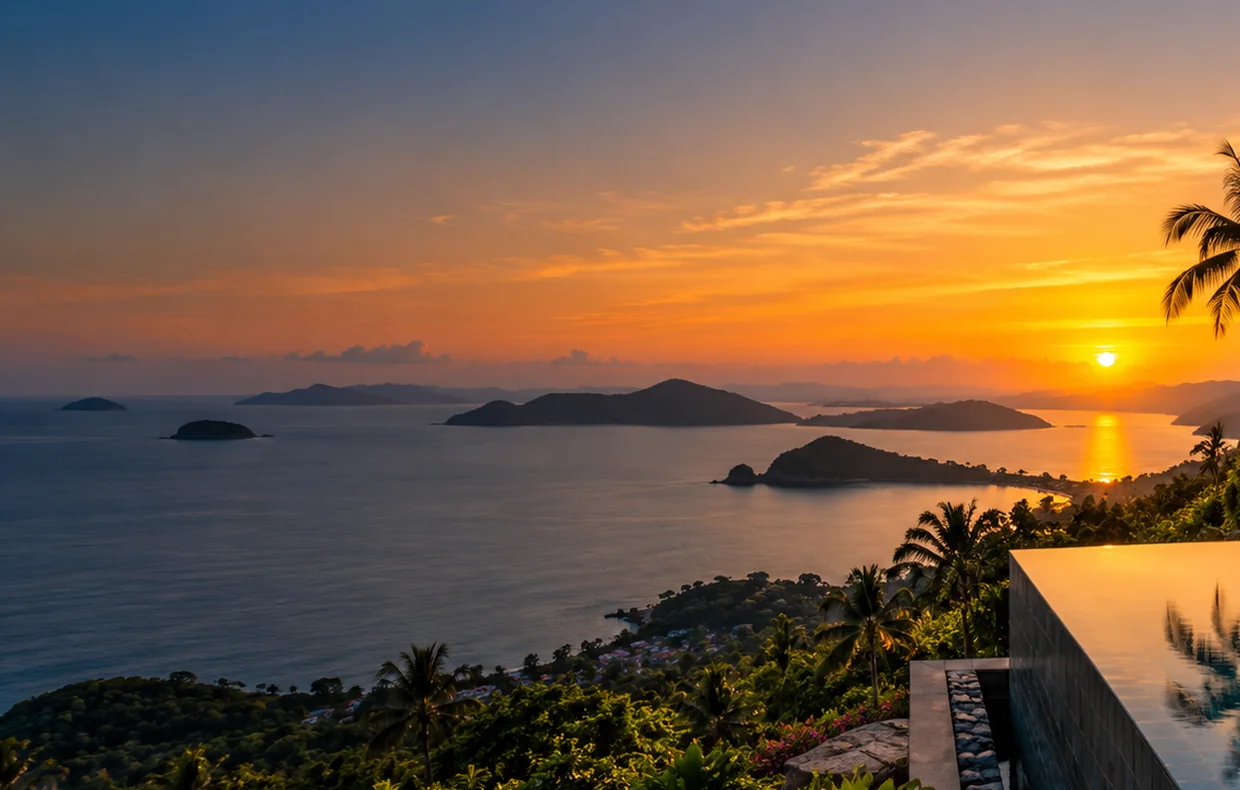 Illustrative sunset view along the Thailand coast
